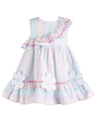 Bonnie Baby Baby Girls Rainbow Stripe Seersucker Dress - Macy's
