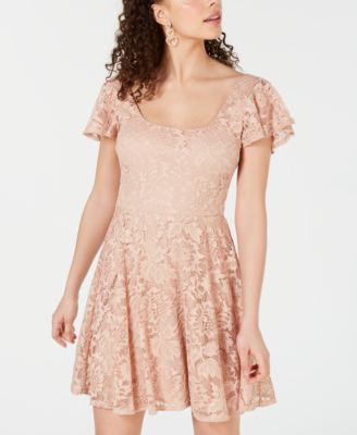 macy's pink lace dress