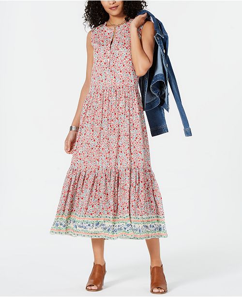 Style & Co Petite Printed Tiered Maxi Dress, Created for Macy's