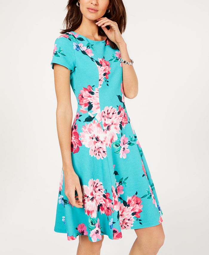 Jessica Howard Petite Floral Fit & Flare Dress - Macy's