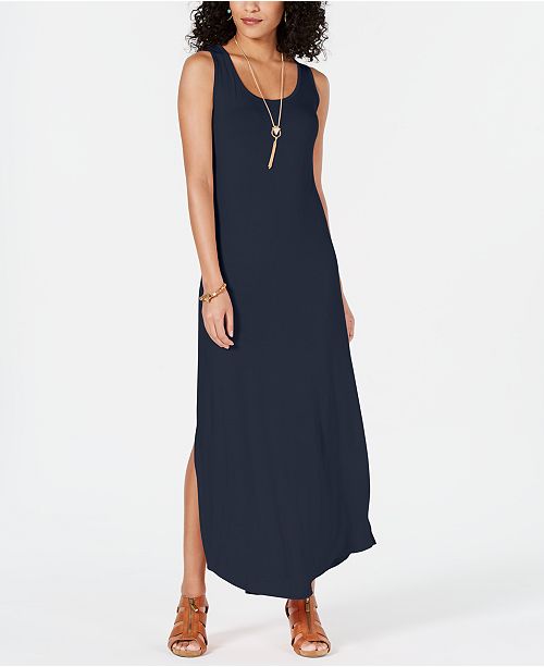 Style Co Petite Sleeveless Scoop Neck Maxi Dress Created For
