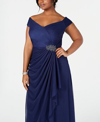 Alex Evenings Plus Size Embellished Off The Shoulder Gown Macy s