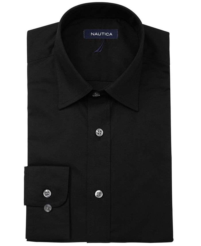Nautica Men's Classic/Regular-Fit Comfort Stretch Wrinkle-Free Solid ...