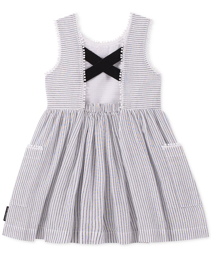 Calvin Klein Toddler Girls Open-Back Striped Cotton Dress - Macy's