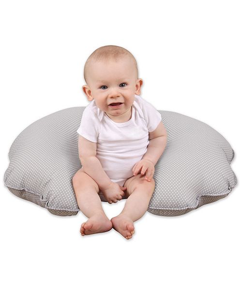 Leachco Cuddle U Original Nursing Pillow And More Gray Pin Dot