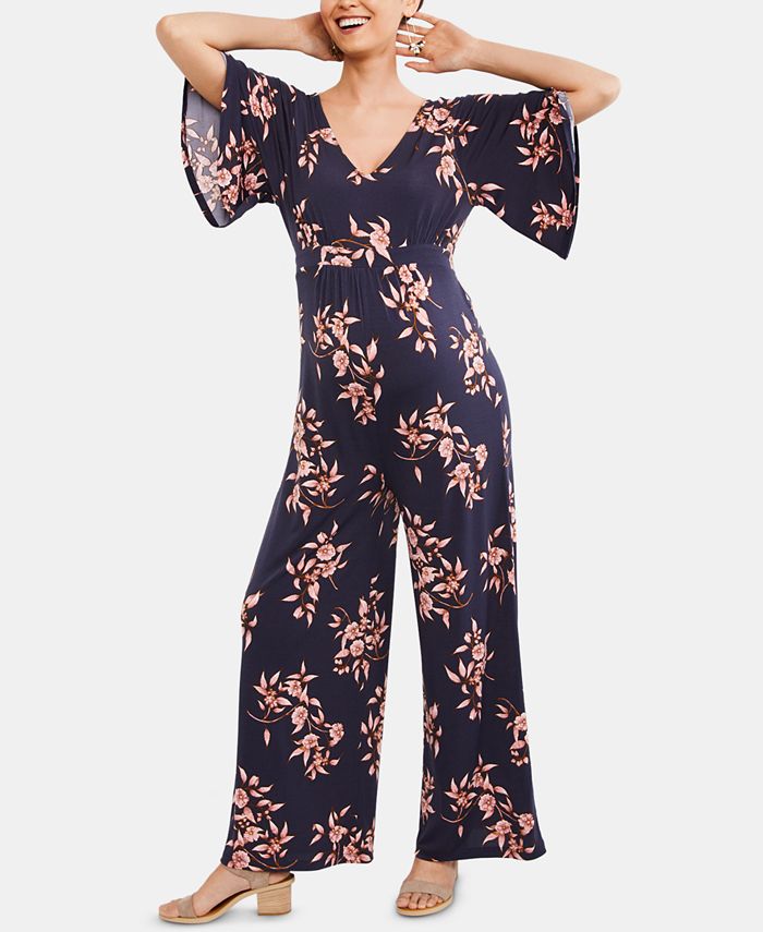 Motherhood Maternity FloralPrint Jumpsuit Macy's