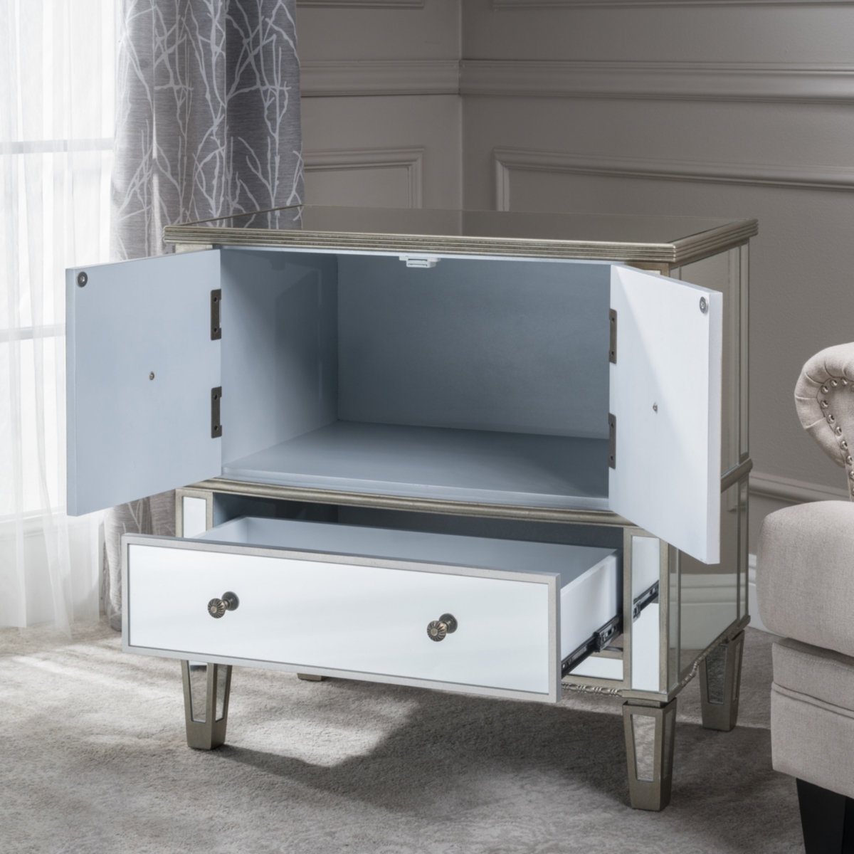 Noble House Ryanne 3 Drawer Cabinet In No Color