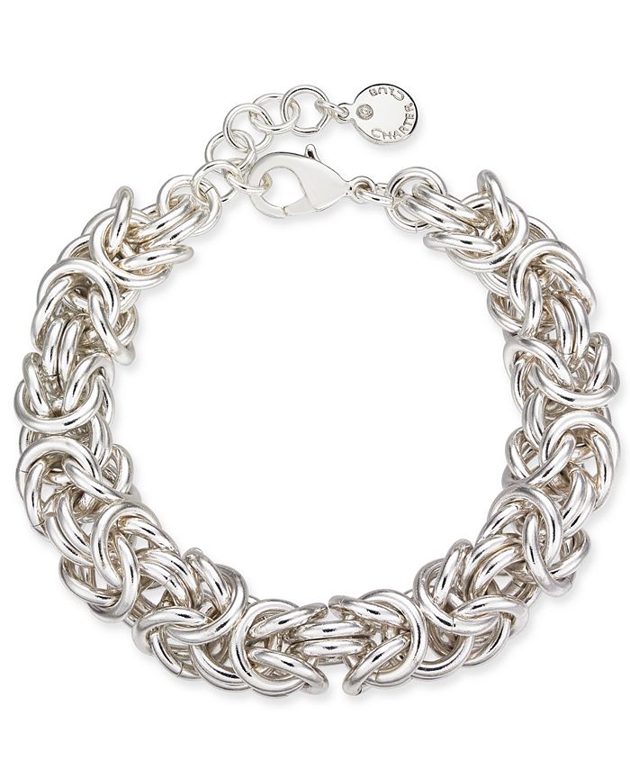 Charter Club Silver Tone Byzantine Link Bracelet Created for Macy s Macy s