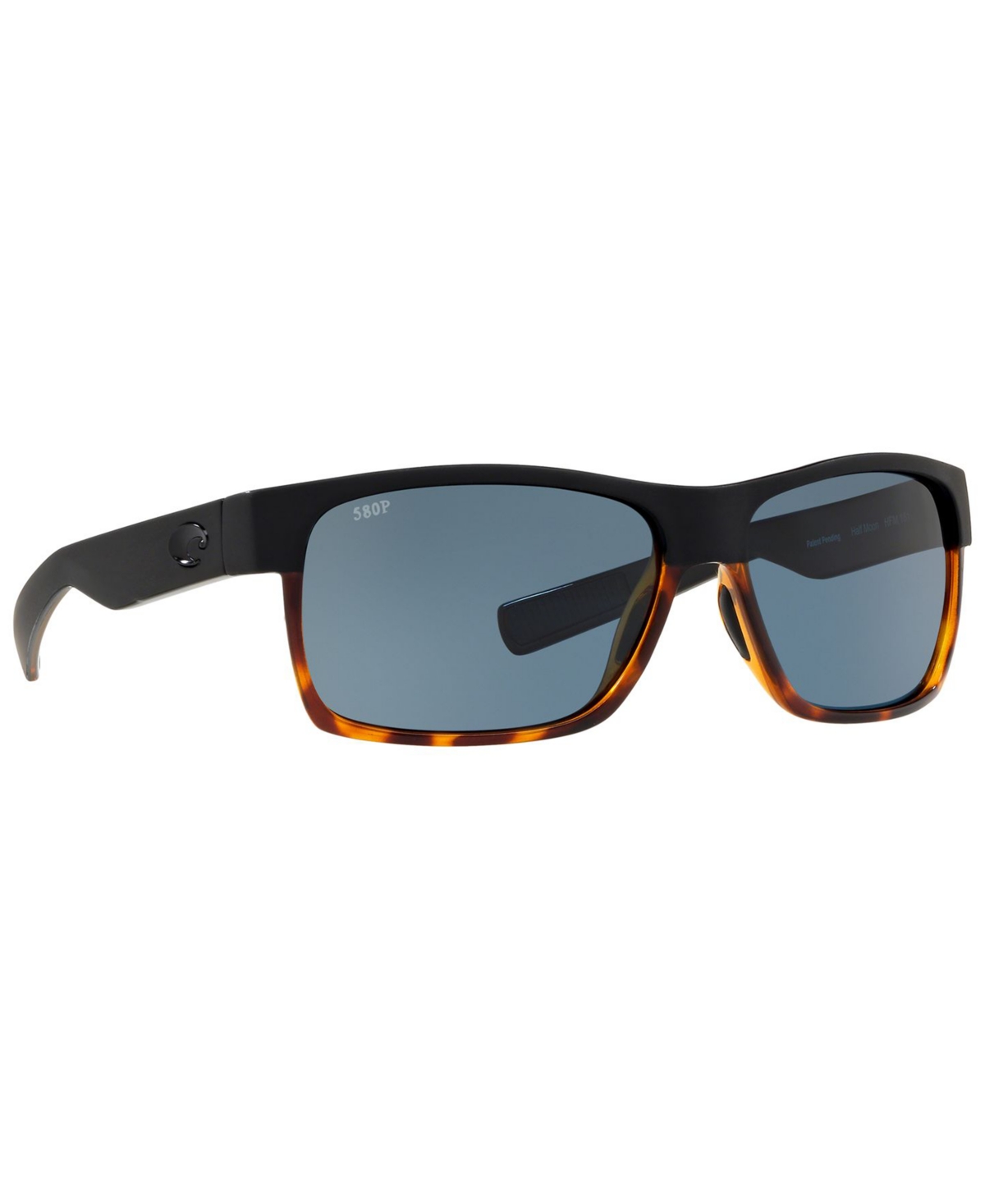 Shop Costa Del Mar Polarized Sunglasses, Half Moon 60 In Black Matte,grey Polar