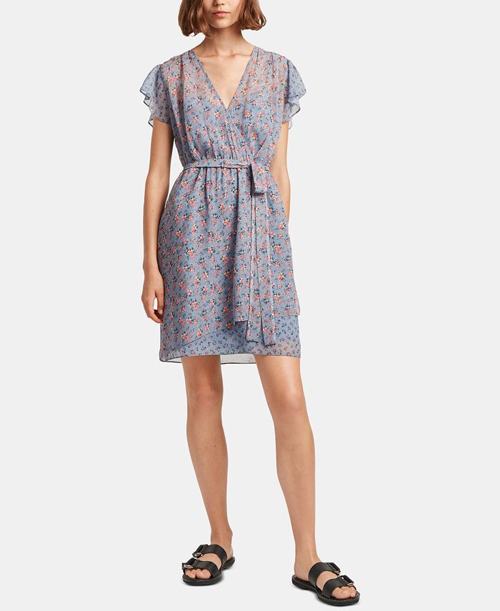 French Connection Celestia Printed Faux-Wrap Dress - Macy's