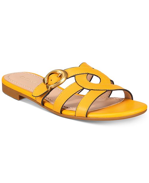 COACH Kennedy Flat Sandals, Created for Macy's & Reviews - Sandals ...