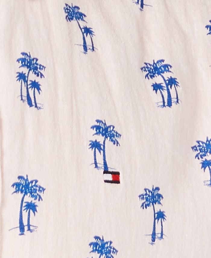 Tommy Hilfiger Men's Palm Tree Graphic Linen Shirt, Created for Macy's ...