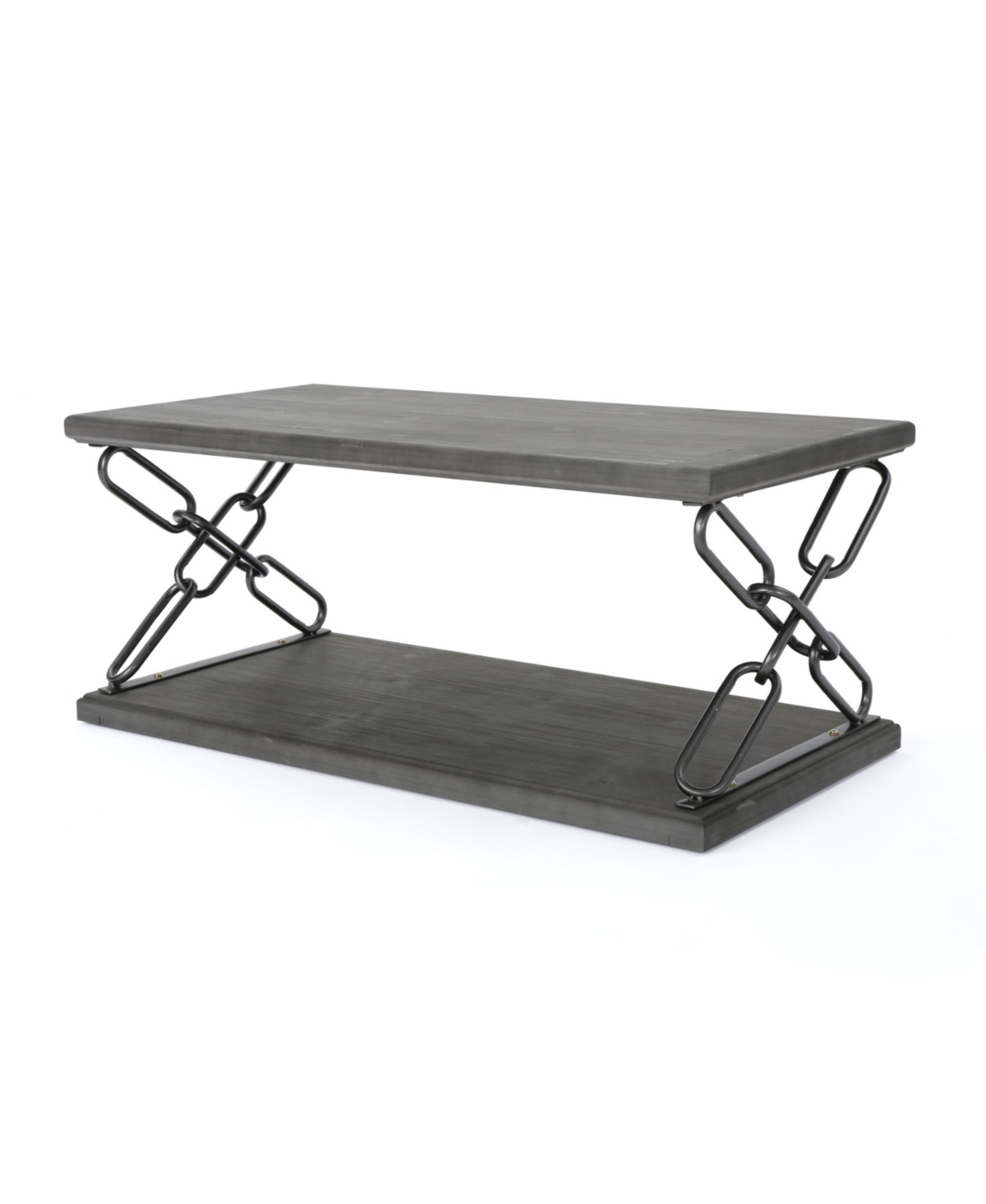 Shop Noble House Milah Industrial Faux Wood Coffee Table In Grey