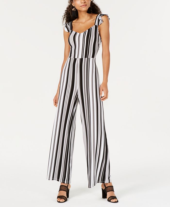 Bar III Striped Cutout Jumpsuit, Created for Macy's & Reviews - Pants ...
