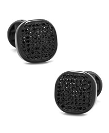 Stainless Steel Pave Crystal Cufflinks