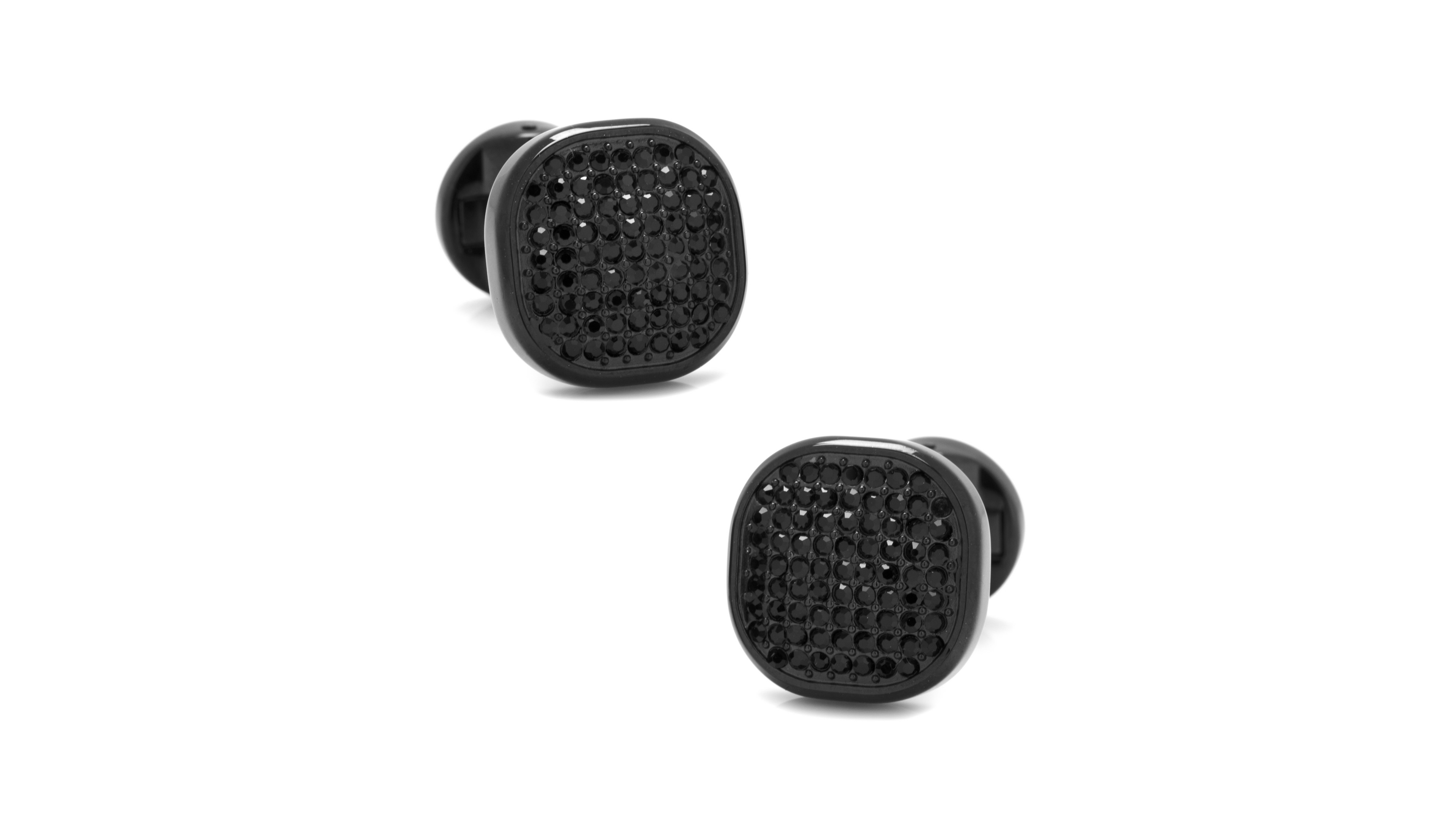 Stainless Steel Pave Crystal Cufflinks