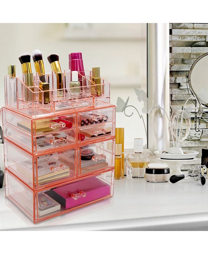 Sorbus Cosmetics Makeup and Jewelry Storage Case Large Display Sets