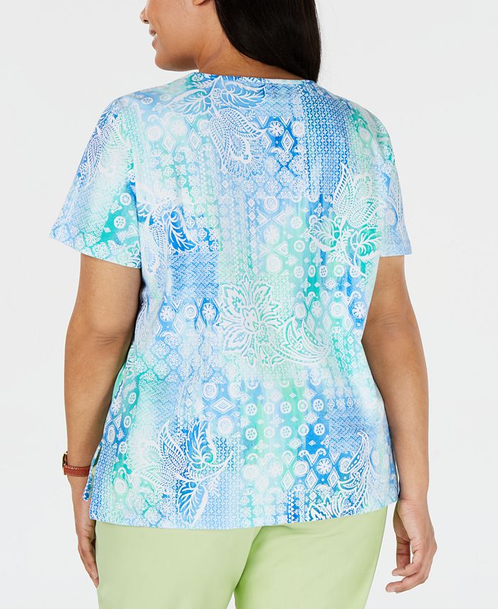 Alfred Dunner Plus Size Classic Embellished T-Shirt - Macy's