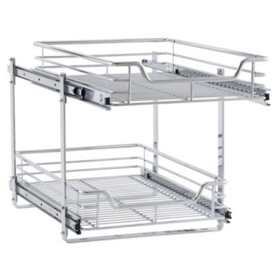 Glidez Dual Slide 2-Tier Sliding Cabinet Organizer