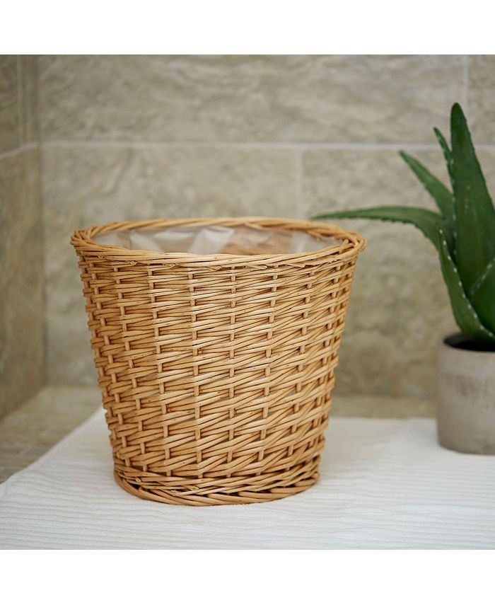 Household Essentials Medium Willow Waste Basket - Macy's