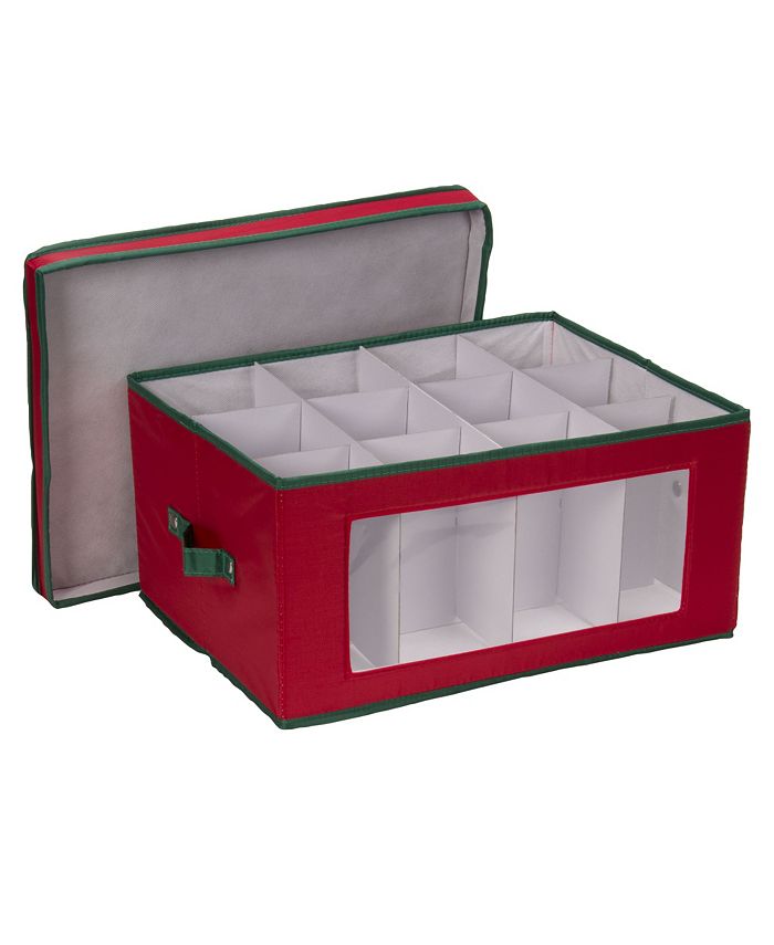 Household Essentials Holiday Stemware Balloon Wine Glass Storage Box