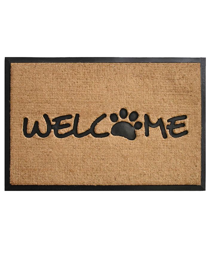 Home & More - Welcome Paw 24" x 36" Coir/Rubber Doormat