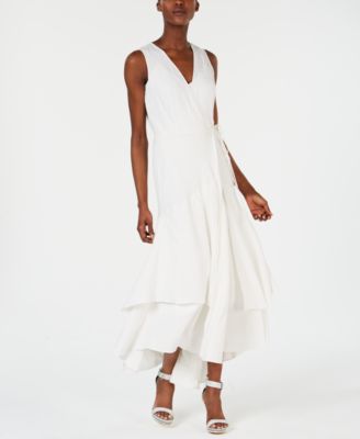 calvin klein high low dress white