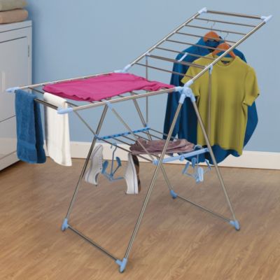 Gullwing Folding Clothes Drying Rack, Silver