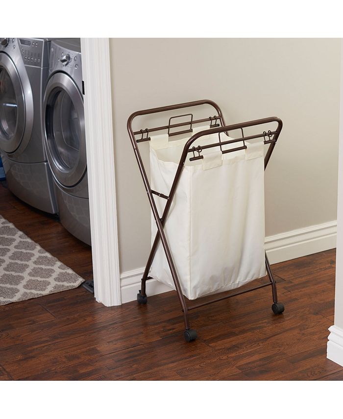 Household Essentials Antique Bronze Rolling Laundry Hamper Macy's
