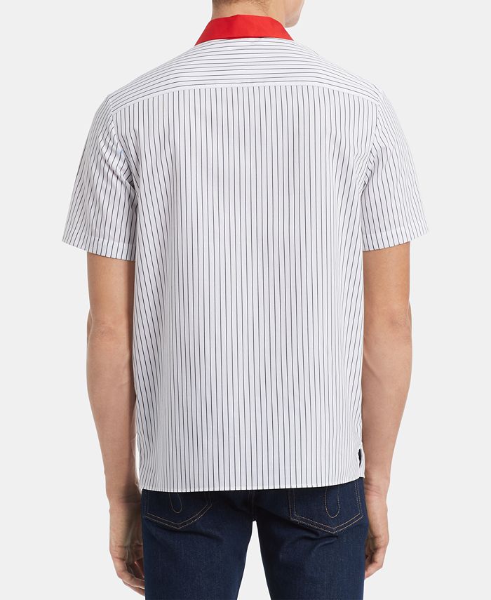 Calvin Klein Men's Classic-Fit Yarn-Dyed Stripe Twill Garage Shirt - Macy's