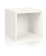 Iris USA 2-Tier Shelf Organizer with Easy Access Angled Cubby, White