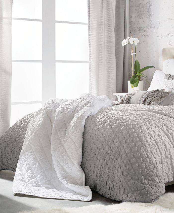 CHF Microsculpt Solid Mosaic King Quilt Set white Macy's