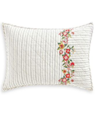 Martha Stewart Collection - Embroidered Flowers Standard Sham