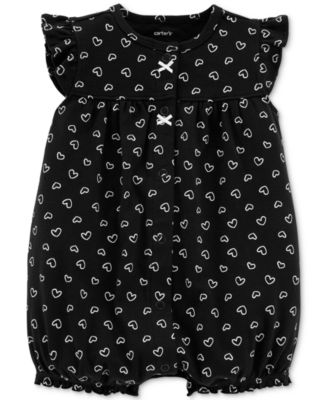 Carter's - Baby Girls Cotton Heart-Print Romper