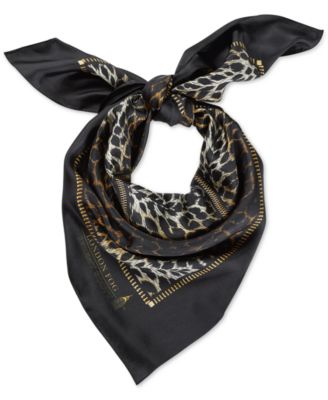 London Fog x Jeremy Scott - Women's Zippered Leopard Square Scarf
