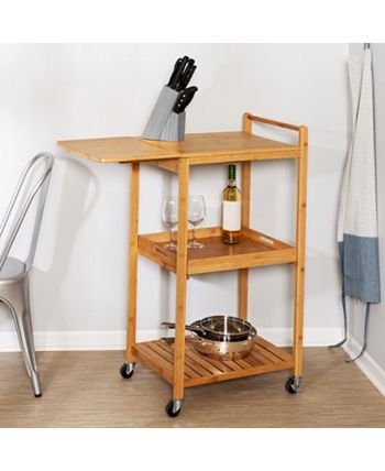 Honey Can Do - 38" Bamboo Rolling Kitchen Cart