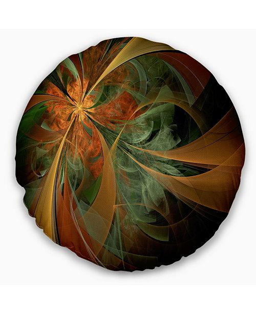 Design Art Designart Symmetrical Orange Digital Fractal Flower