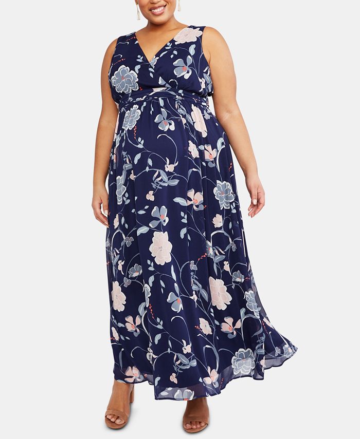 Motherhood Maternity Plus Size Printed Wrap Dress - Macy's