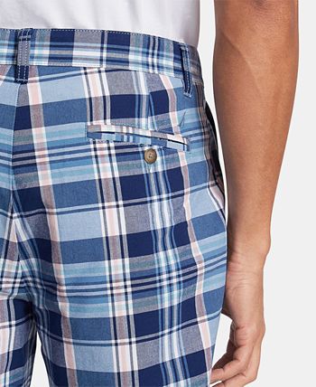 Mens blue discount plaid shorts