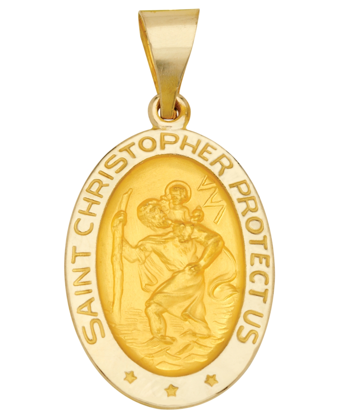Macy's Saint Christopher Medal Pendant In 14k Yellow Gold