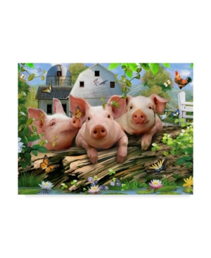 Trademark Global Howard Robinson 'three Little Pigs' Canvas Art In Multi