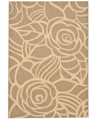 Courtyard CY5141 Coffee and Sand 5'3" x 7'7" Outdoor Area Rug