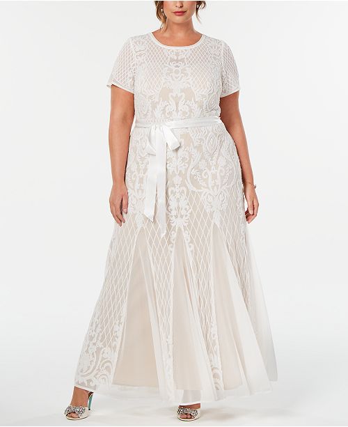 R M Richards Plus Size Sequined Gown Reviews Macy S