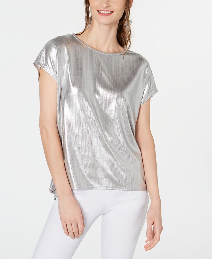 Silver blouse macys best sale