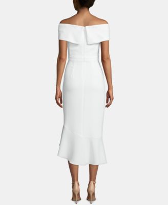 XSCAPE Off-The-Shoulder Midi Dress