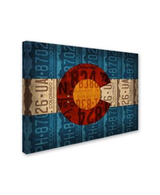 Trademark Global Design Turnpike 'Colorado State Flag License Plates' Canvas Art - 32" x 24" x 2"