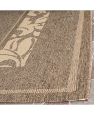 Courtyard CY1704 Brown and Natural 5'3" x 7'7" Sisal Weave Outdoor Area Rug