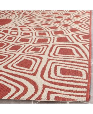 Courtyard CY6616 Red and Beige 5'3" x 7'7" Sisal Weave Outdoor Area Rug