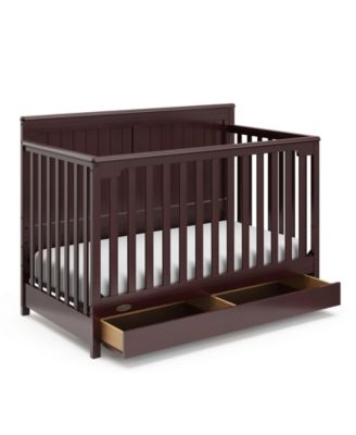 Hadley 5-in-1 Convertible Crib with Drawer (White) –Crib with Drawer Combo