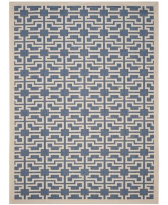 Courtyard CY6015 Blue and Beige 8' x 11' Sisal Weave Outdoor Area Rug